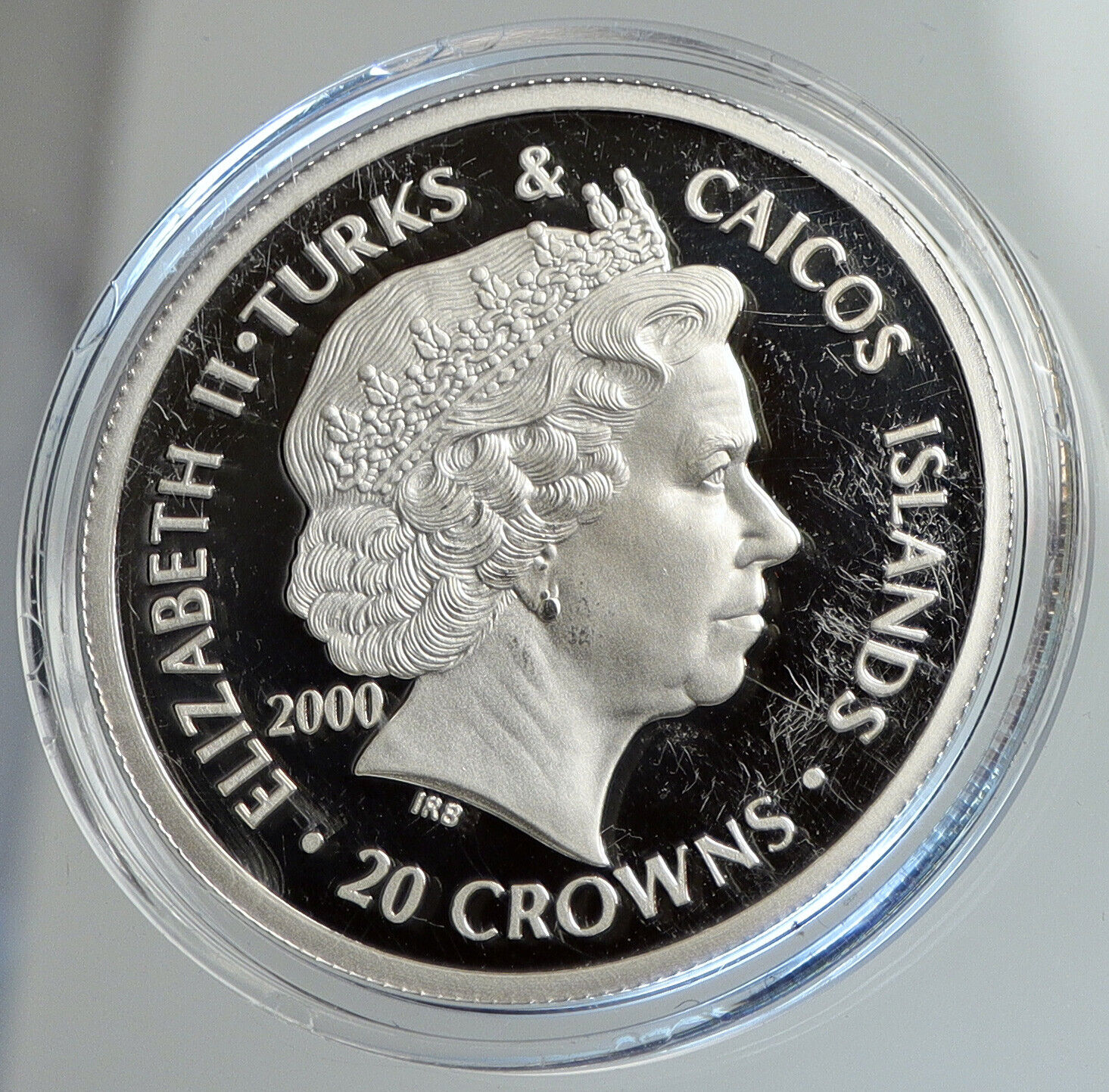 2000 TURKS & CAICOS Millennium Circles OLD Proof Silver 20 Crown Coin i112400