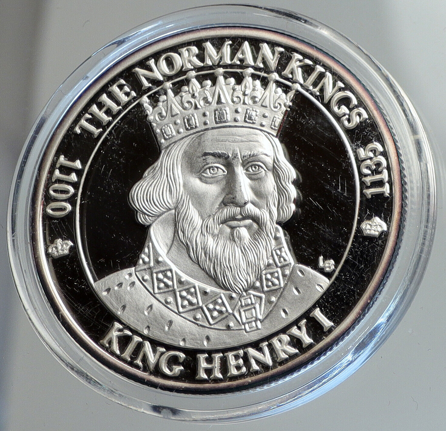 2002 TURKS & CAICOS KING HENRY I Norman Kings Proof Silver 20 Crown Coin i112416
