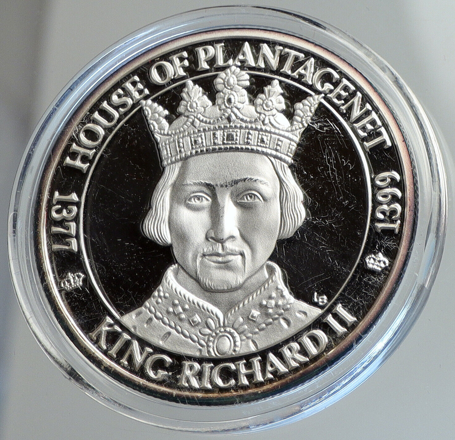 2002 TURKS & CAICOS KING RICHARD II Genuine Proof Silver 20 Crowns Coin i112421