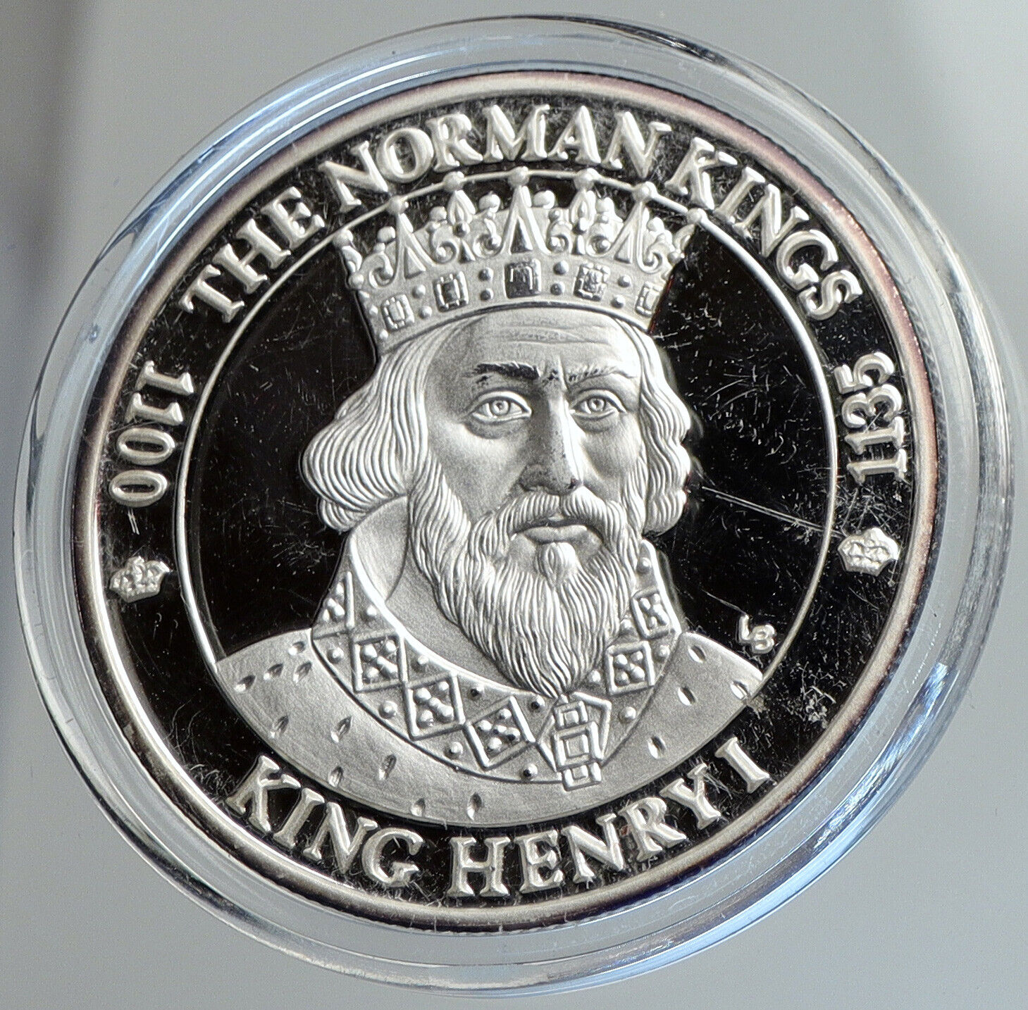 2002 TURKS & CAICOS KING HENRY I Norman Kings Proof Silver 20 Crown Coin i112395