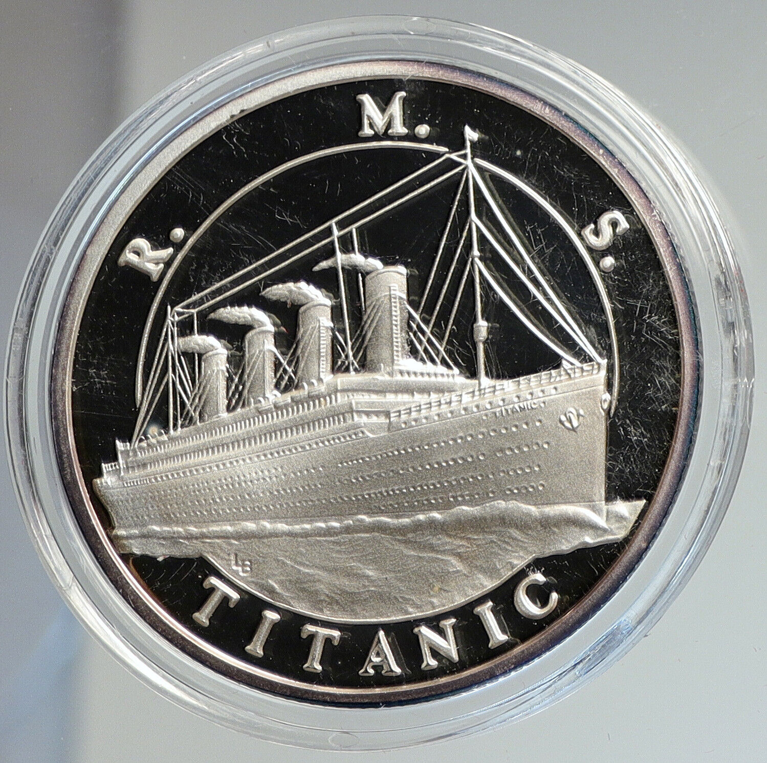 1998 TURKS & CAICOS Elizabeth II TITANIC SHIP Proof Silver 20 Crown Coin i112434