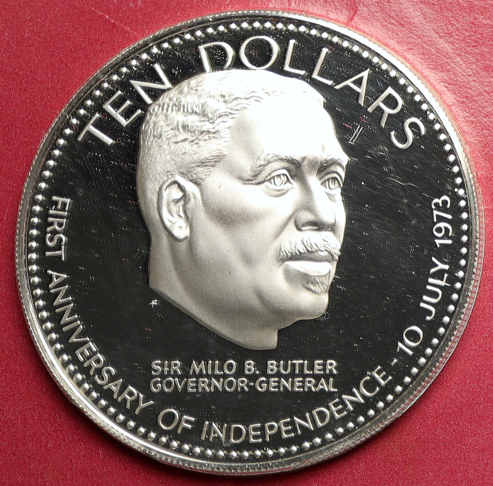 1974 BAHAMAS Independence Milo Butler VINTAGE OLD Proof Silver $10 Coin i112431