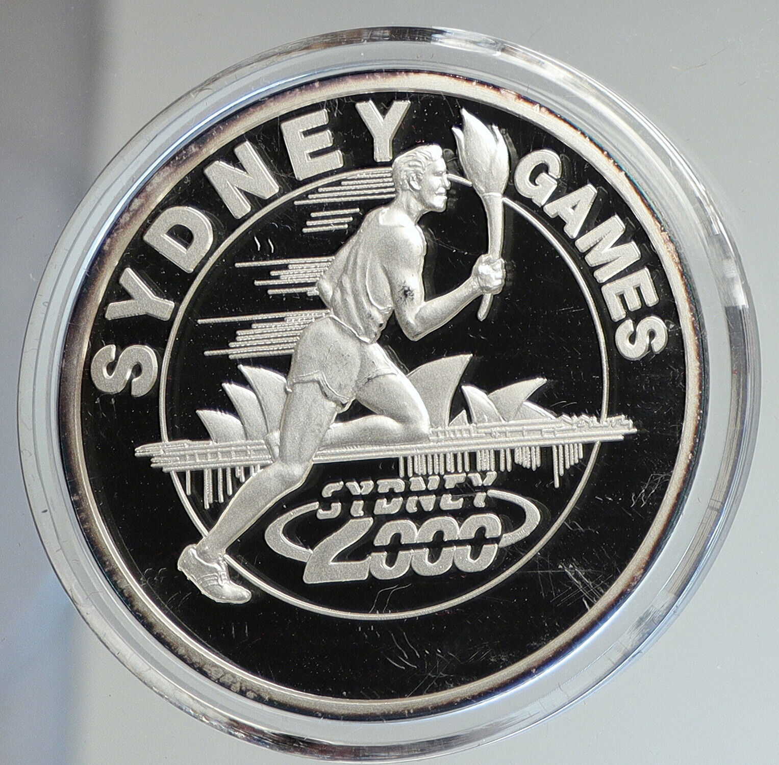2000 TURKS & CAICOS Sydney Australia OLYMPICS Proof Silver 20 Crown Coin i112438