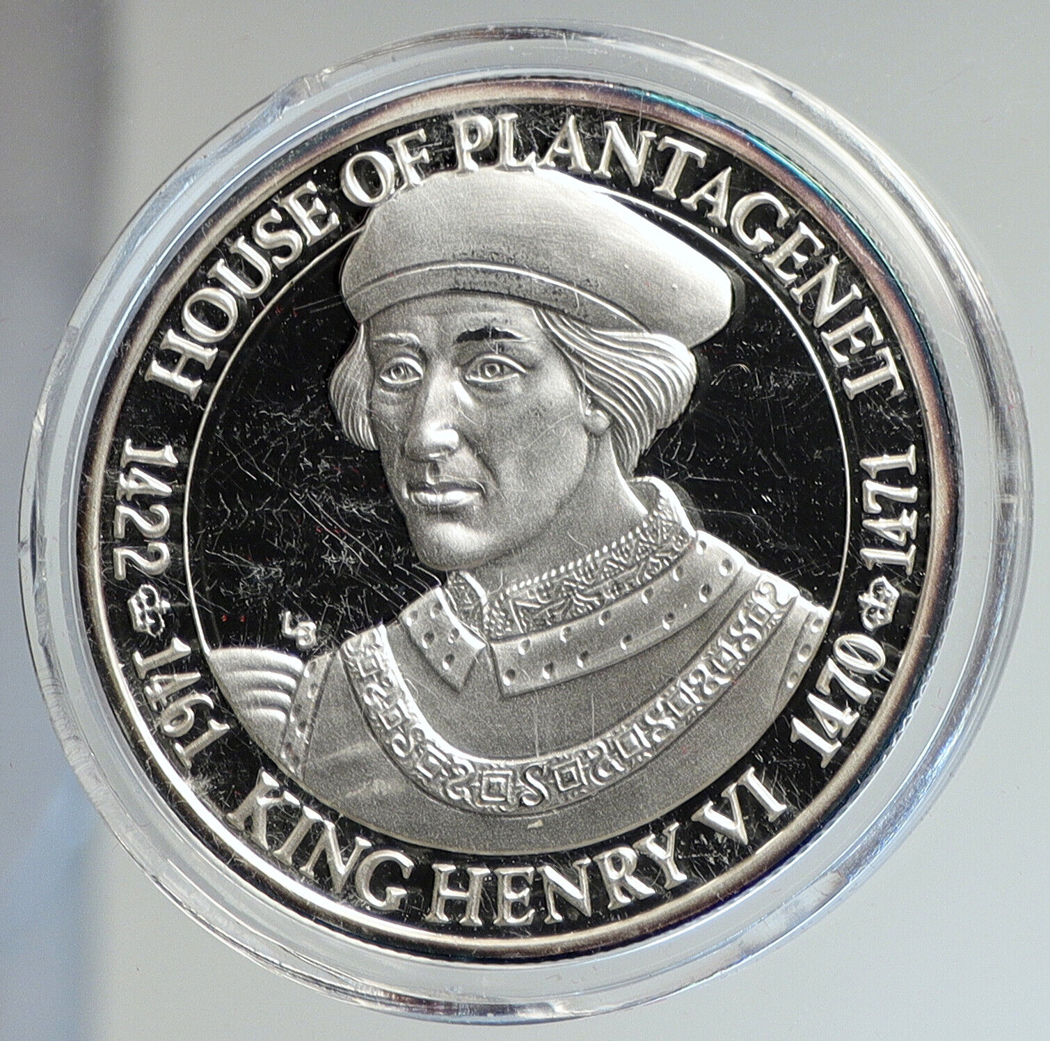 2002 TURKS & CAICOS KING HENRY VI Plantagenet Proof Silver 20 Crown Coin i112439
