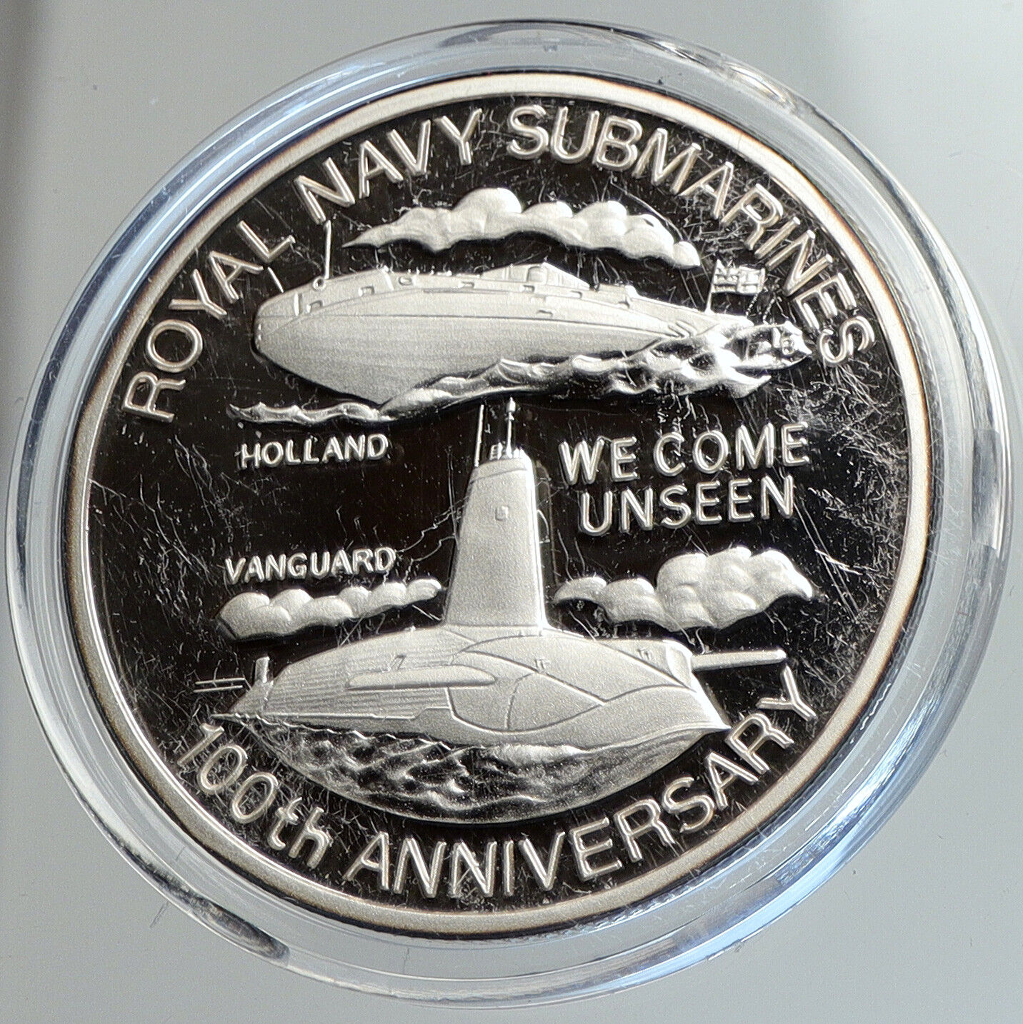 2001 TURKS & CAICOS Royal Navy SUBMARINES Proof Silver 20 Crown Coin i112402