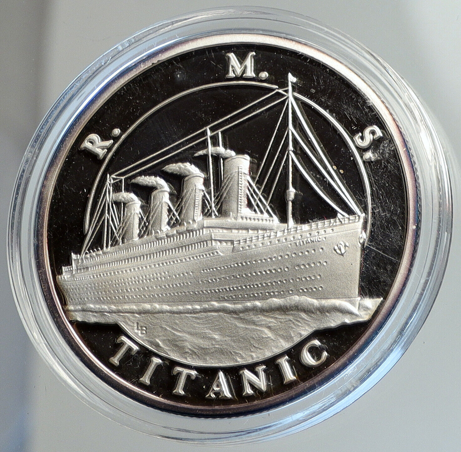1998 TURKS & CAICOS Elizabeth II TITANIC SHIP Proof Silver 20 Crown Coin i112427