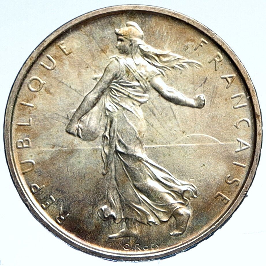 1964 FRANCE La Semeuse French SOWER WOMAN Old LARGE Silver 5 Francs Coin i112573