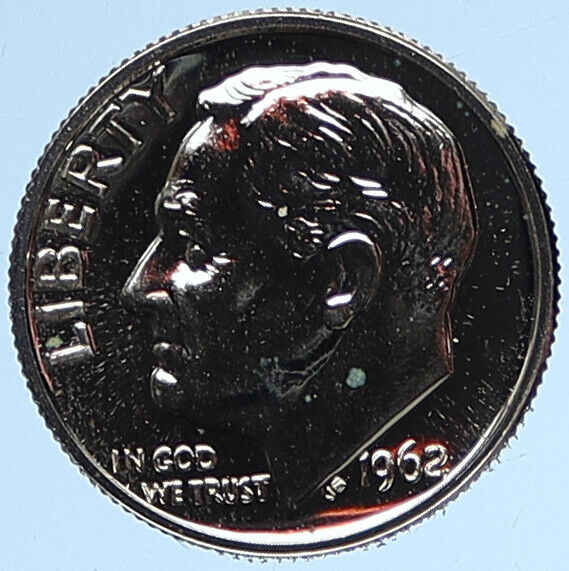 1962 USA United States President Roosevelt Dime VINTAGE Silver Dime Coin i112572