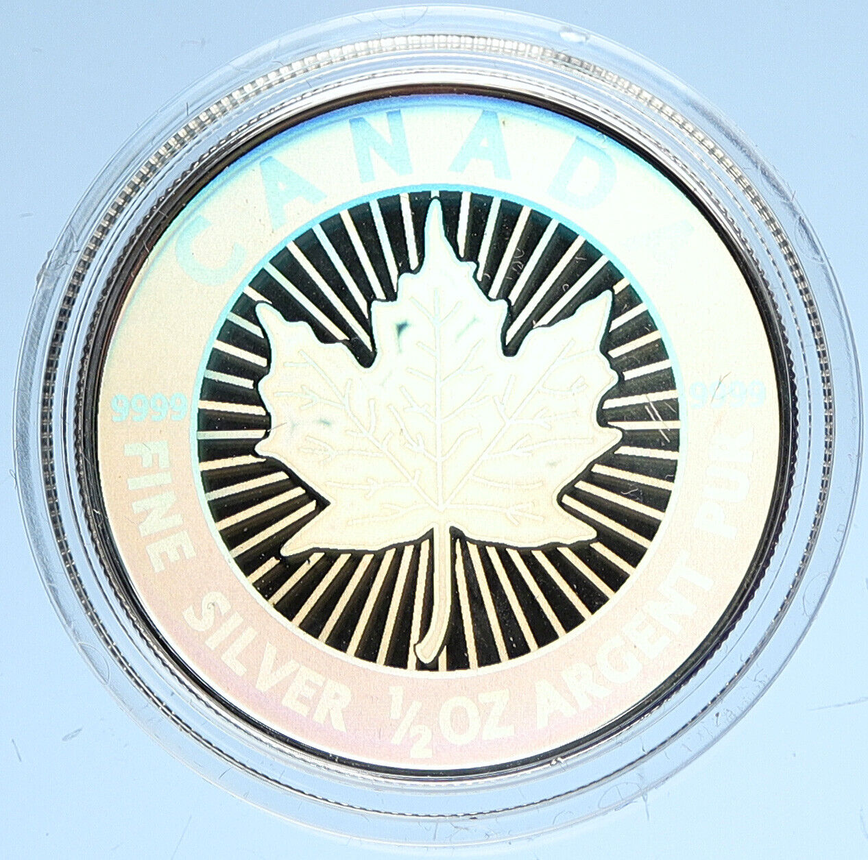 2003 CANADA UK Elizabeth II MAPLE w/ HOLOGRAM Silver $4 Coin Specimen i112575