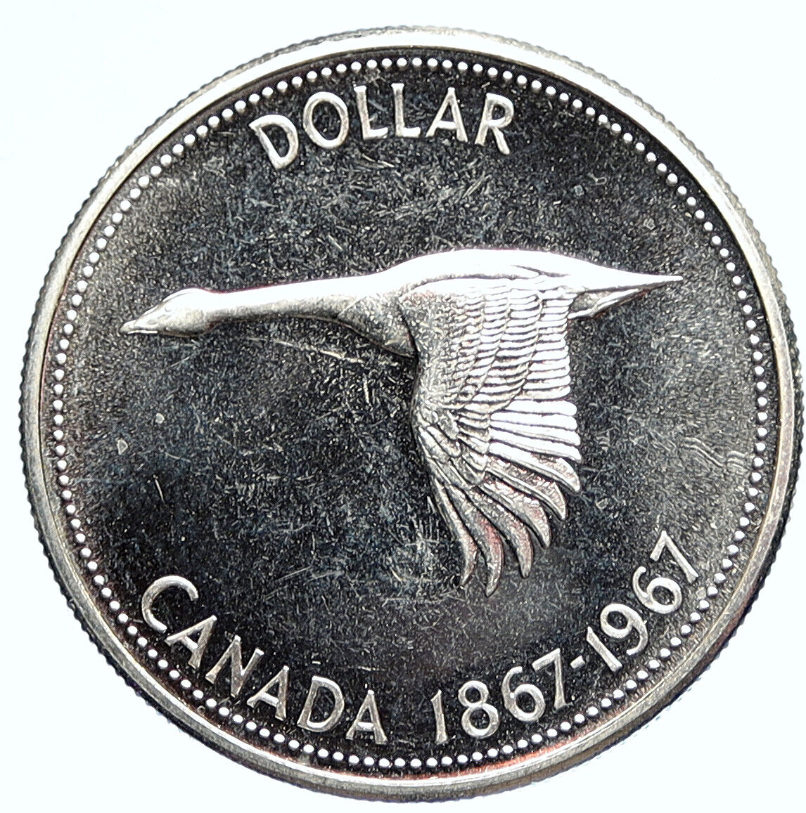 1967 CANADA CANADIAN Confederation Goose Proof-like Silver Dollar Coin i112667