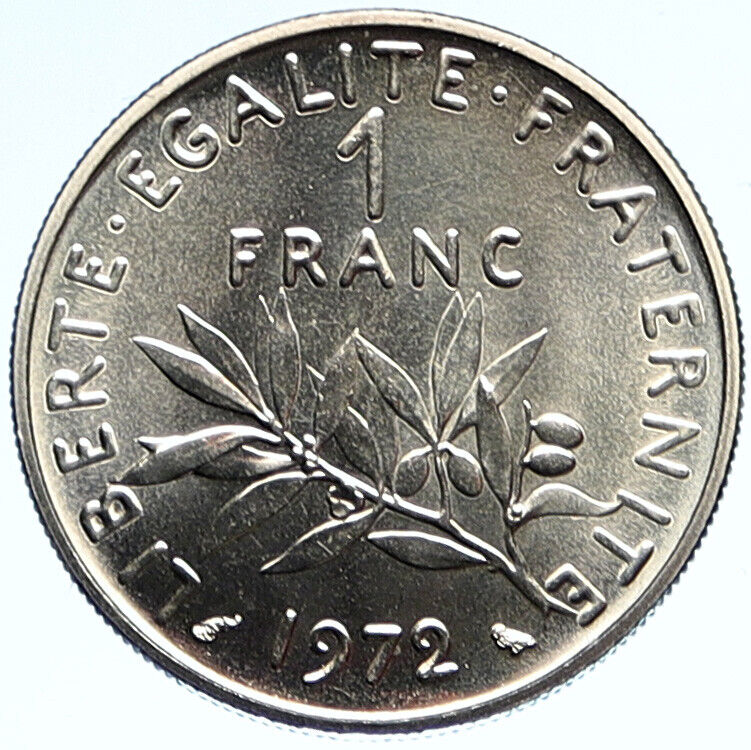 1972 FRANCE w La Semeuse Sower Woman VINTAGE OLD 1 Franc French Coin i112579