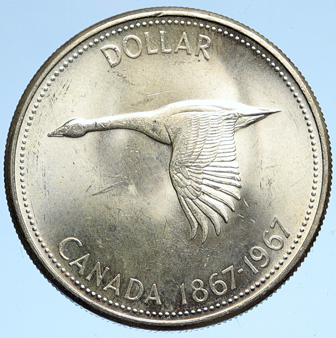 1967 CANADA CANADIAN Confederation Founding Goose OLD Silver Dollar Coin i112670
