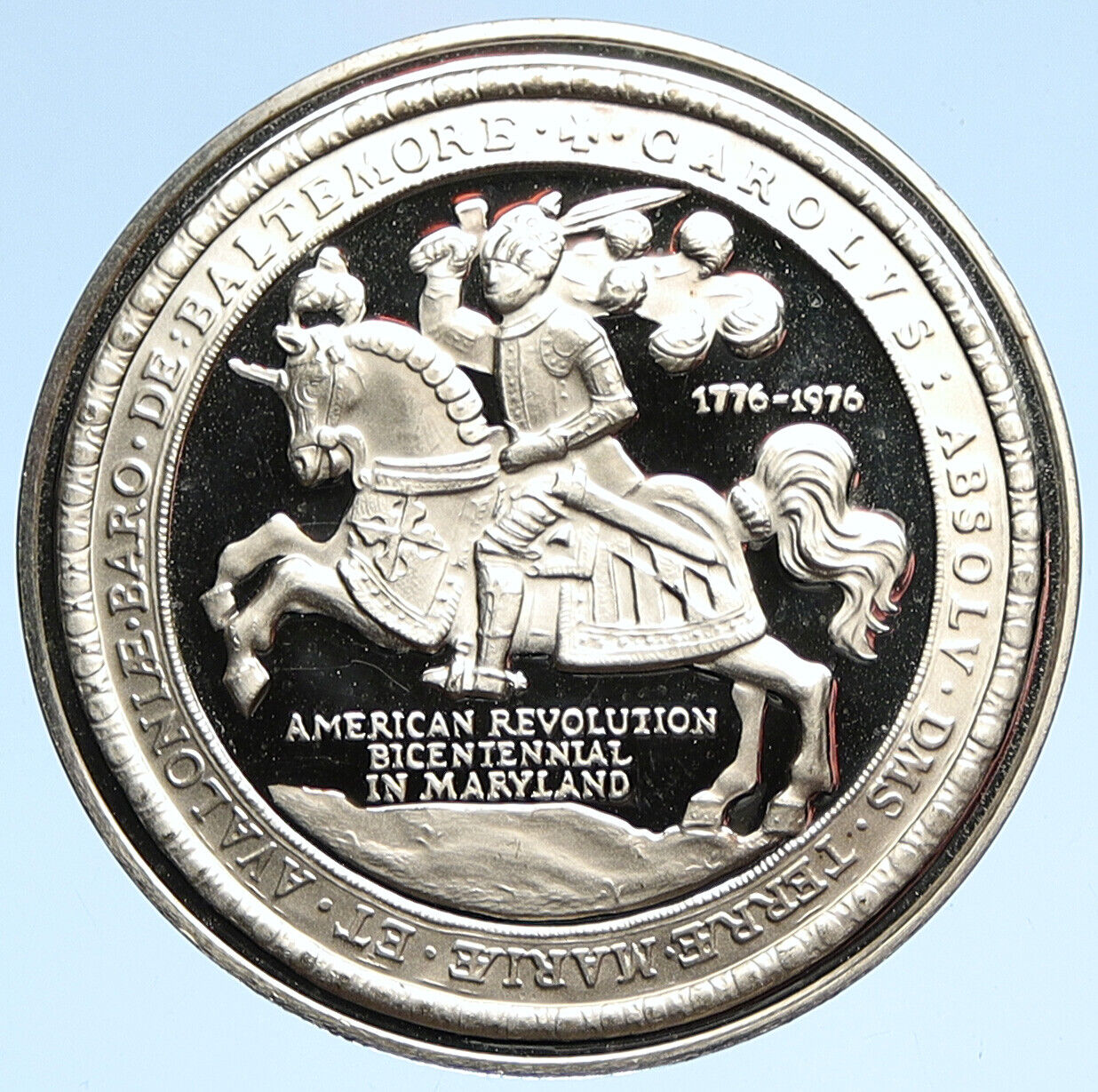 1976 UNITED STATES US Revolution BICENTENNIAL Maryland PRF Silver Medal i112672