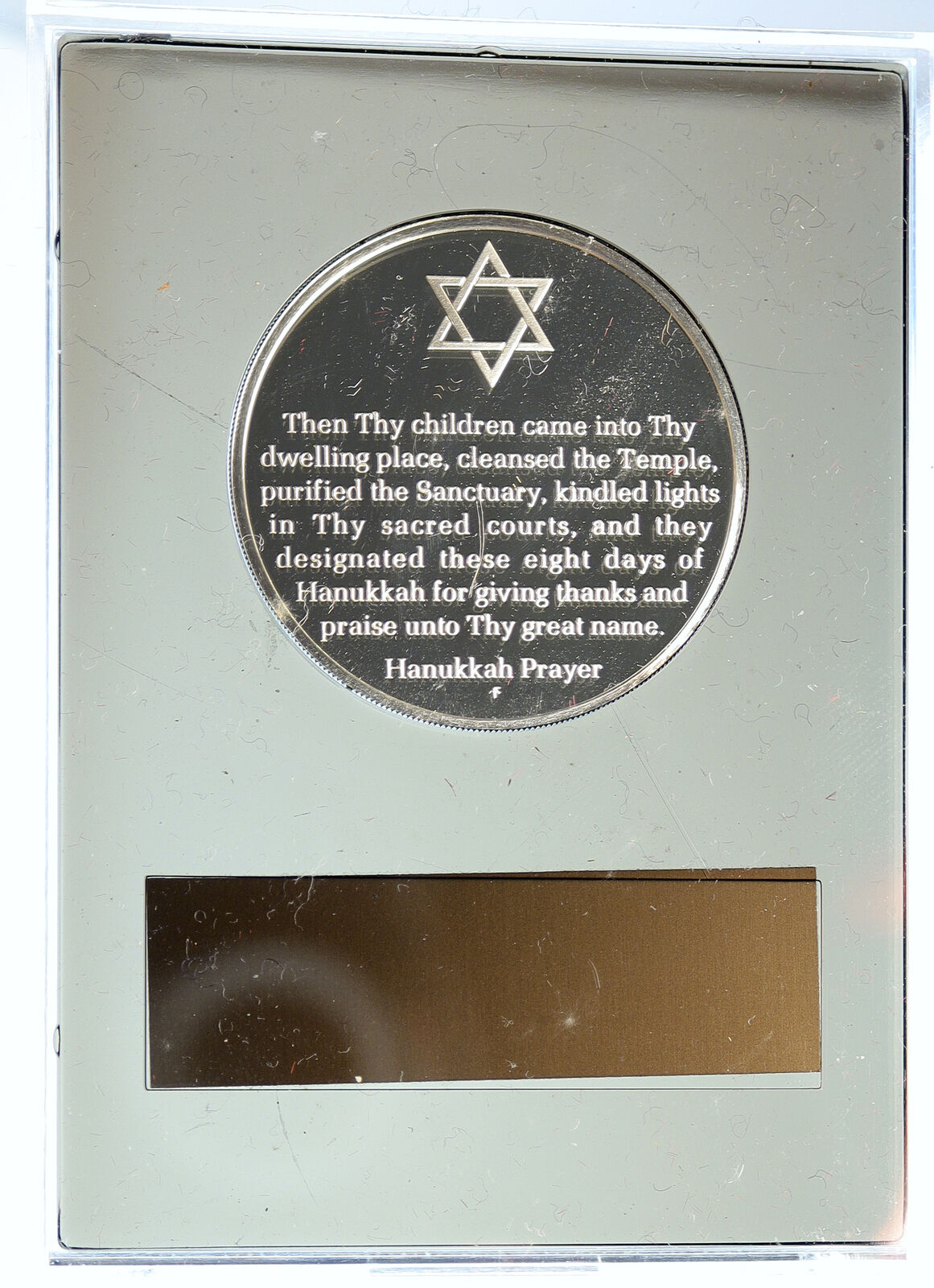 1974 US USA Franklin Mint HOLIDAY Hannukah Prayer OLD Proof Silver Medal i112707