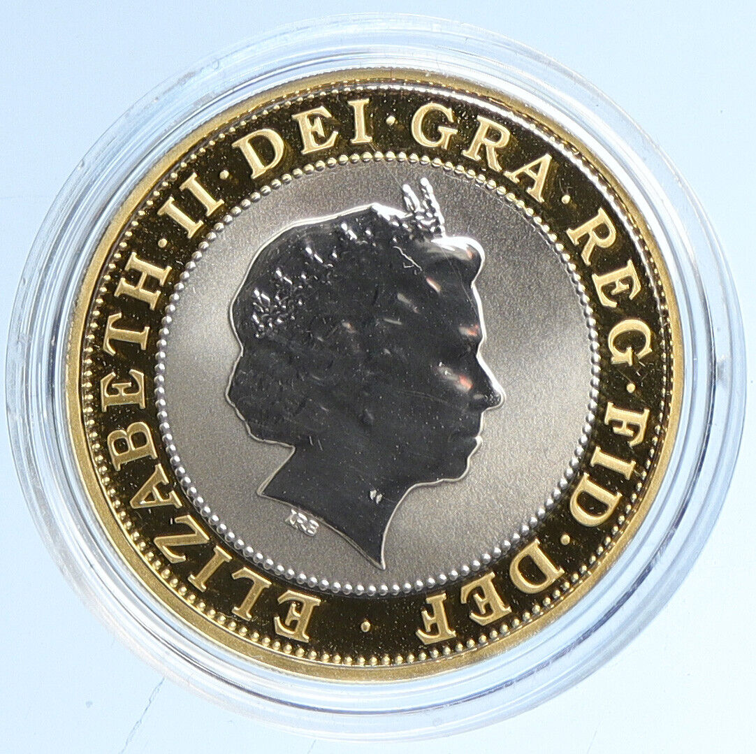 2001 UK BRITAIN Elizabeth II MARCONI TELEGRAPH SILVER 2 Pounds Coin i112691