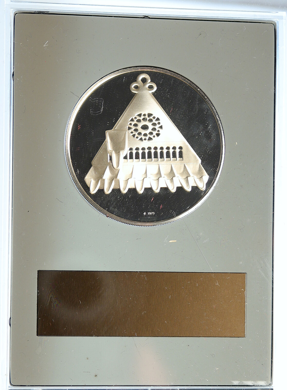 1973 US USA Franklin Mint Hanukkah Lighting MENORAH Proof Silver Medal i112714