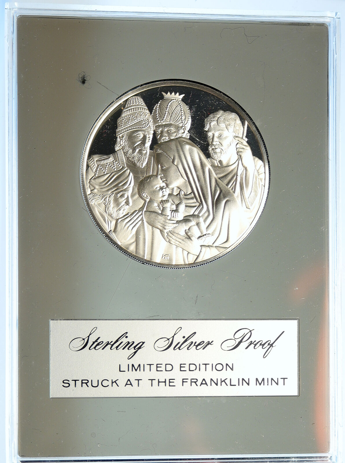 1972 US USA Franklin Mint HOLIDAY Adoration of Magi Proof Silver Medal i112713