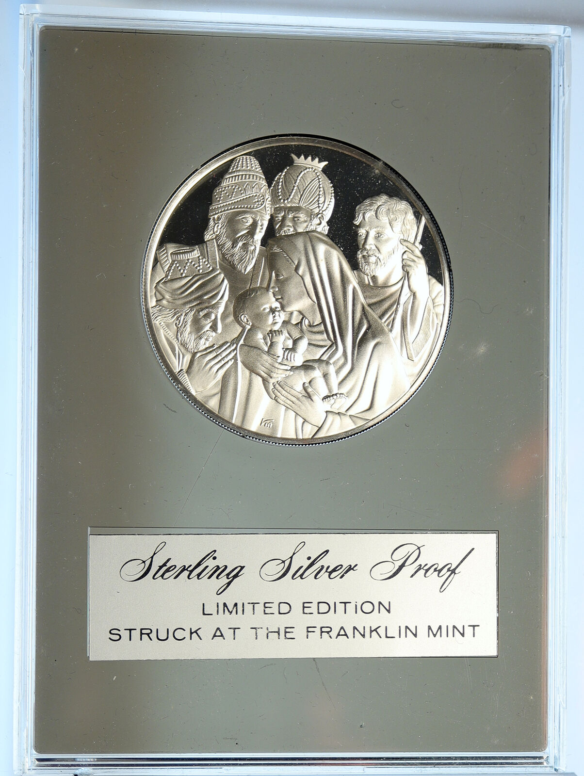 1972 US USA Franklin Mint HOLIDAY Adoration of Magi Proof Silver Medal i112723