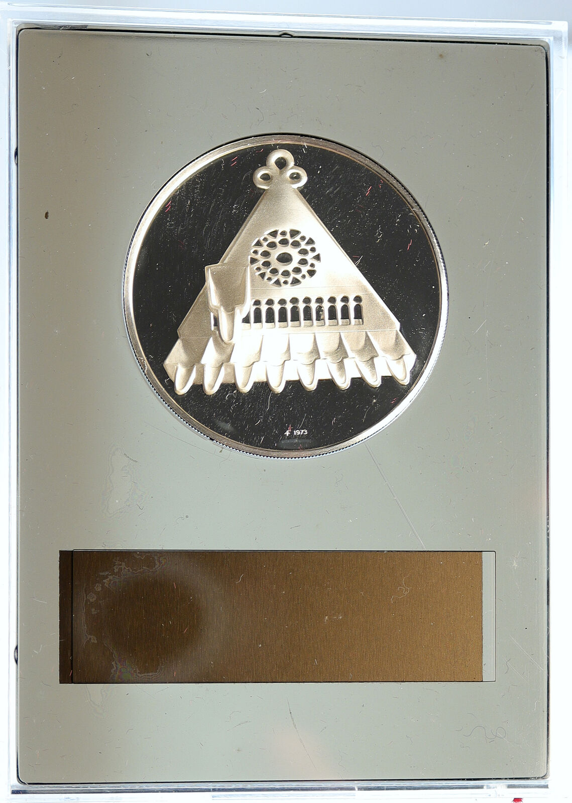 1973 US USA Franklin Mint Hanukkah Lighting MENORAH Proof Silver Medal i112720