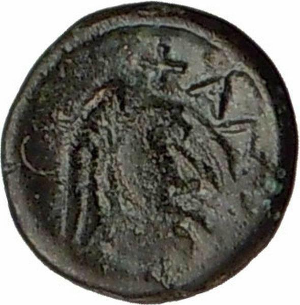 CHALKIS Euboea 300BC HERA & EAGLE SERPENT Rare Greek Coin i22292