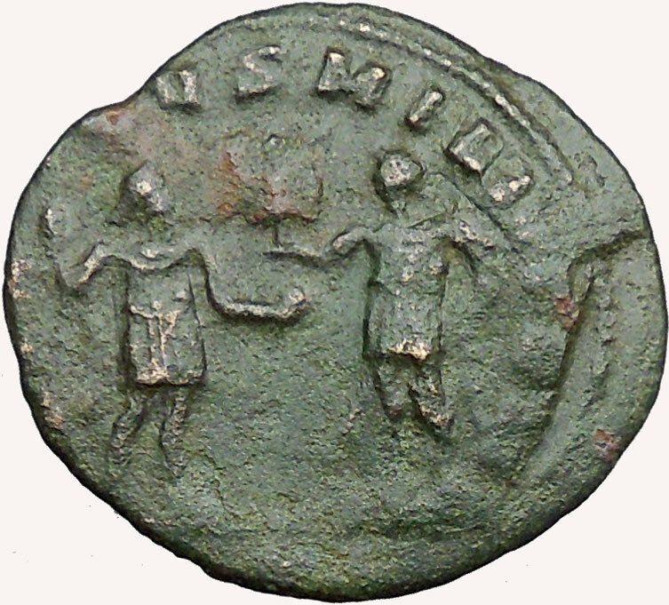 AURELIAN w globe 272AD Ancient Roman Coin Soldier w Victory i33984