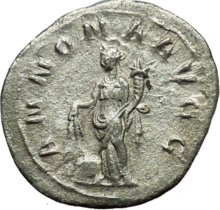 PHILIP I 'the Arab' 247AD Silver Ancient Roman Coin Annona Wealth symbol i34142