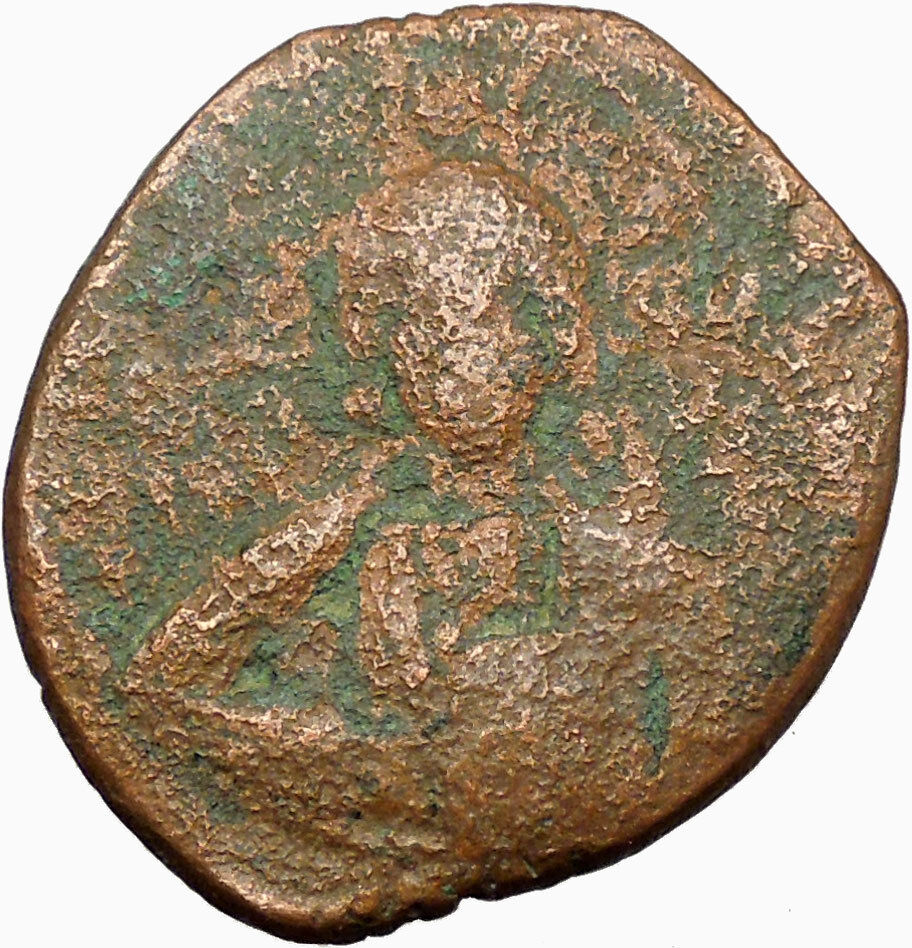 JESUS CHRIST Class A2 Anonymous Ancient 1028AD Byzantine Follis Coin i34948