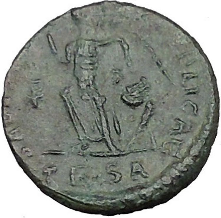 Valentinian II 388AD Ancient Roman Coin Victory Nike Chi-Rho Christ monog i35652