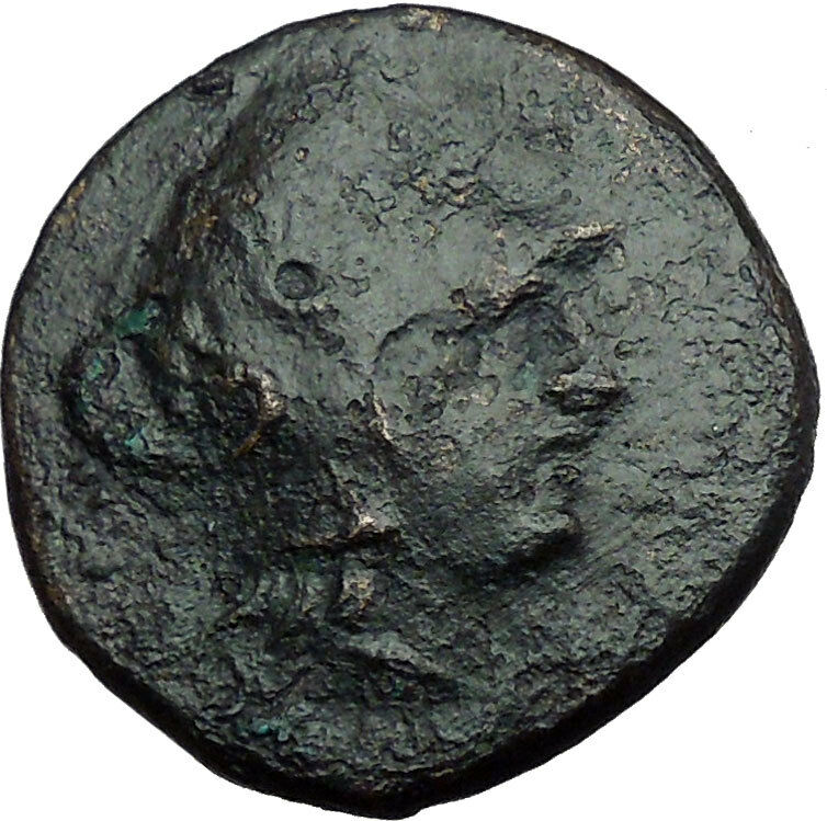 LYSIMACHOS Macedonian King 305BC Ancient Greek Coin Trophy Tropaion i33826