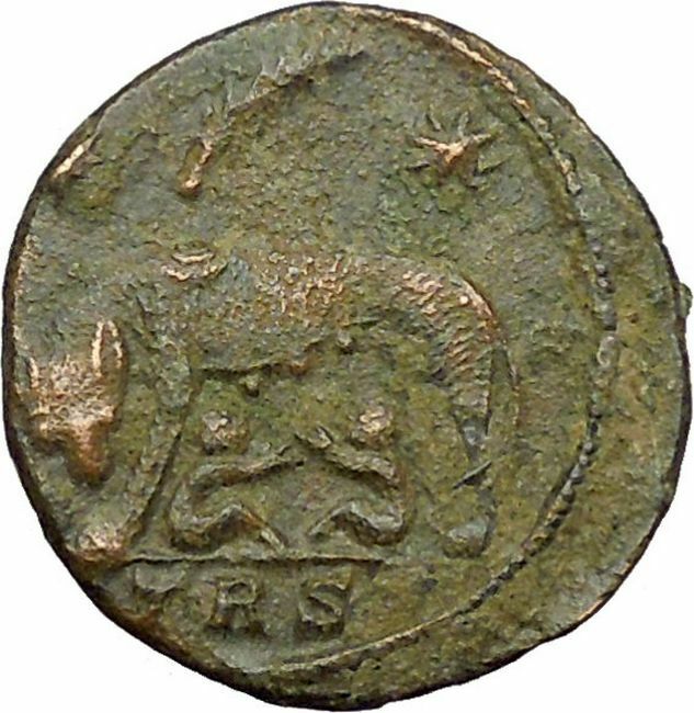 Constantine I the Great 333AD Romulus Remus She-Wolf Rome Roman Coin i34409