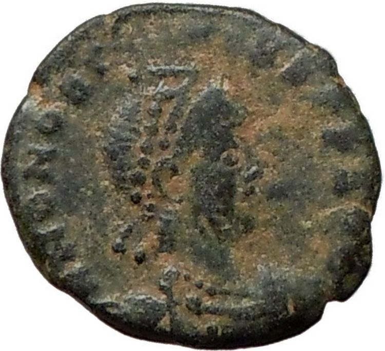 HONORIUS crowned by VICTORY Nike 395AD Ancient Roman Coin i16144