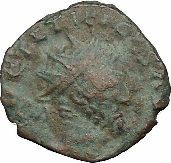 Tetricus I - Gallic Roman 273AD Rare Ancient Roman Coin Laetitia Happy i32863