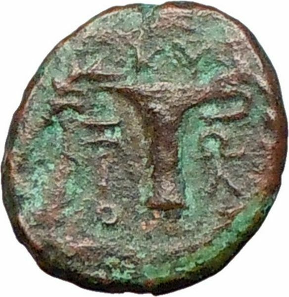 Cyme Kyme in Asia Minor 100BC Ancient Greek Coin Artemis Vase Rare i27666