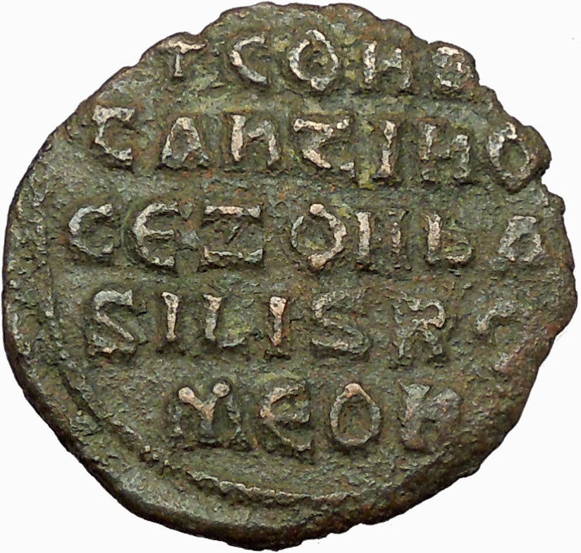 CONSTANTINE VII & ZOE 913AD Constantinople Follis Ancient Byzantine Coin i34955