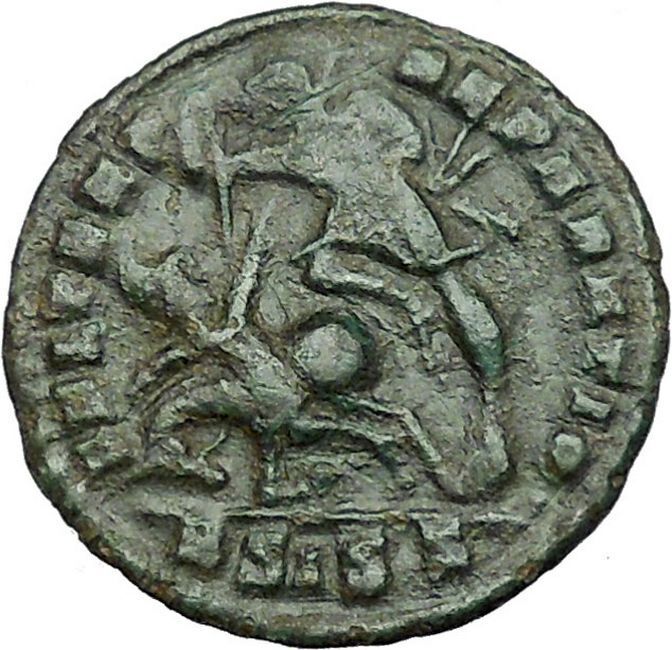 CONSTANTIUS II Constantine the Great son Ancient Roman Coin Horse man i34617