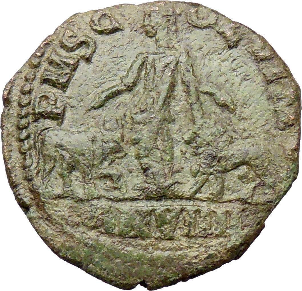 PHILIP I Arab Sestertius HUGE Roman Coin Viminacium Legion Bull Lion i29775