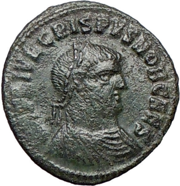 CRISPUS Constantine the Great son 317AD Ancient Roman Coin Nude JUPITER i24695