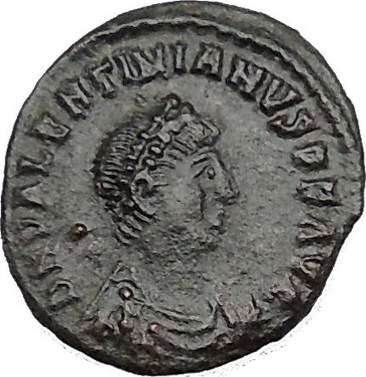 Valentinian II 388AD Ancient Roman Coin Victory Nike Chi-Rho Christ monog i35653