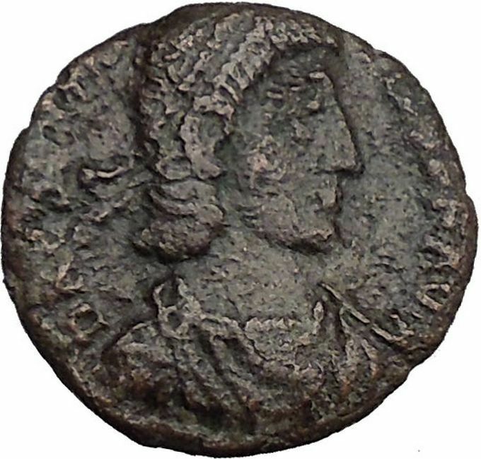 CONSTANTIUS II Constantine the Great son w globe Ancient Roman Coin i33019