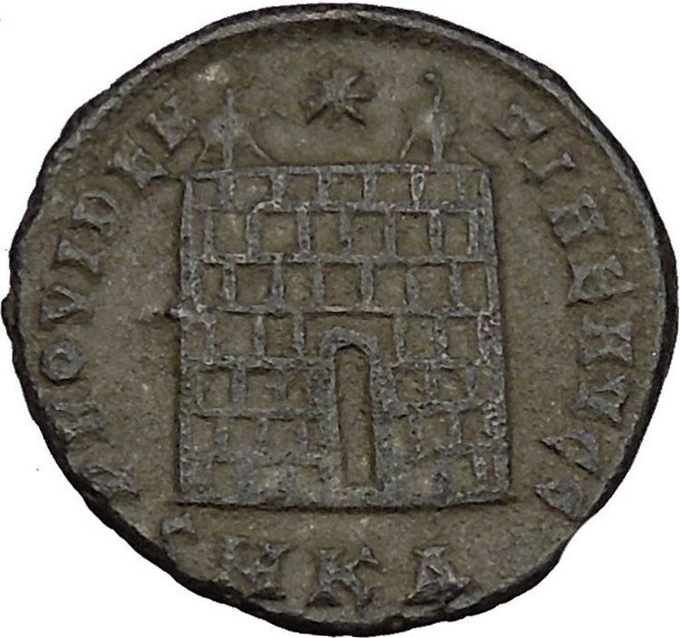 Constantine I the Great 324AD Ancient Roman Coin Military camp gate i35724