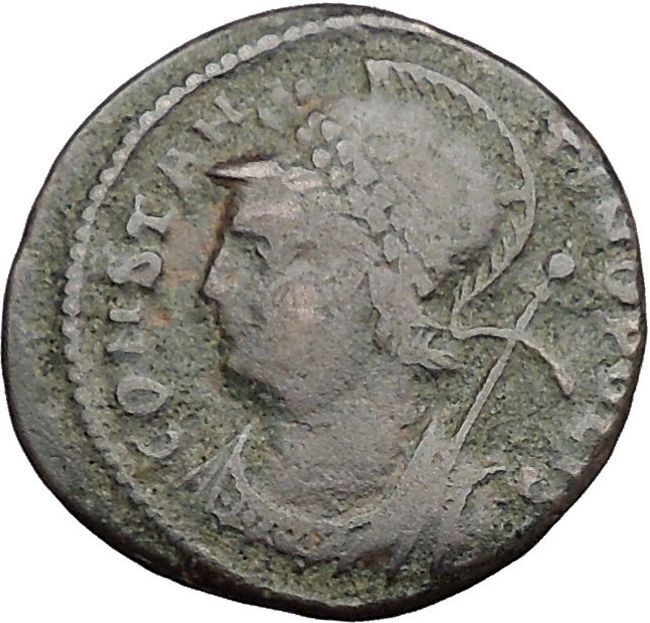 Constantine I The Great founds Constantinople Ancient Roman Coin Nike i32670