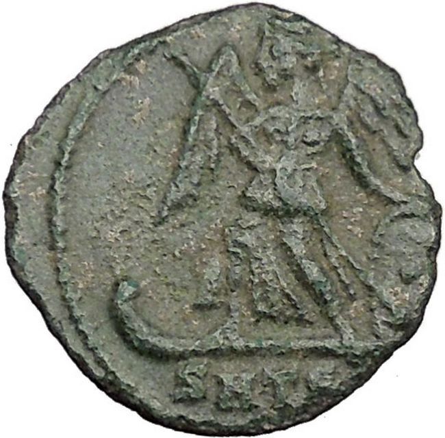 Constantine I The Great founds Constantinople Ancient Roman Coin Nike i32506