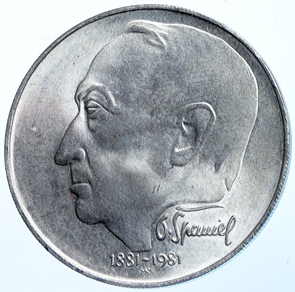 1981 CZECH REPUBLIC Czechoslovakia Otakar Španiel Silver 100 Korun Coin i114718
