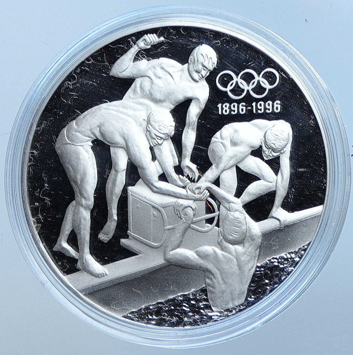 1993 AUSTRALIA UK Elizabeth II Olympics SWIMMING Proof Silver $20 Coin i114591