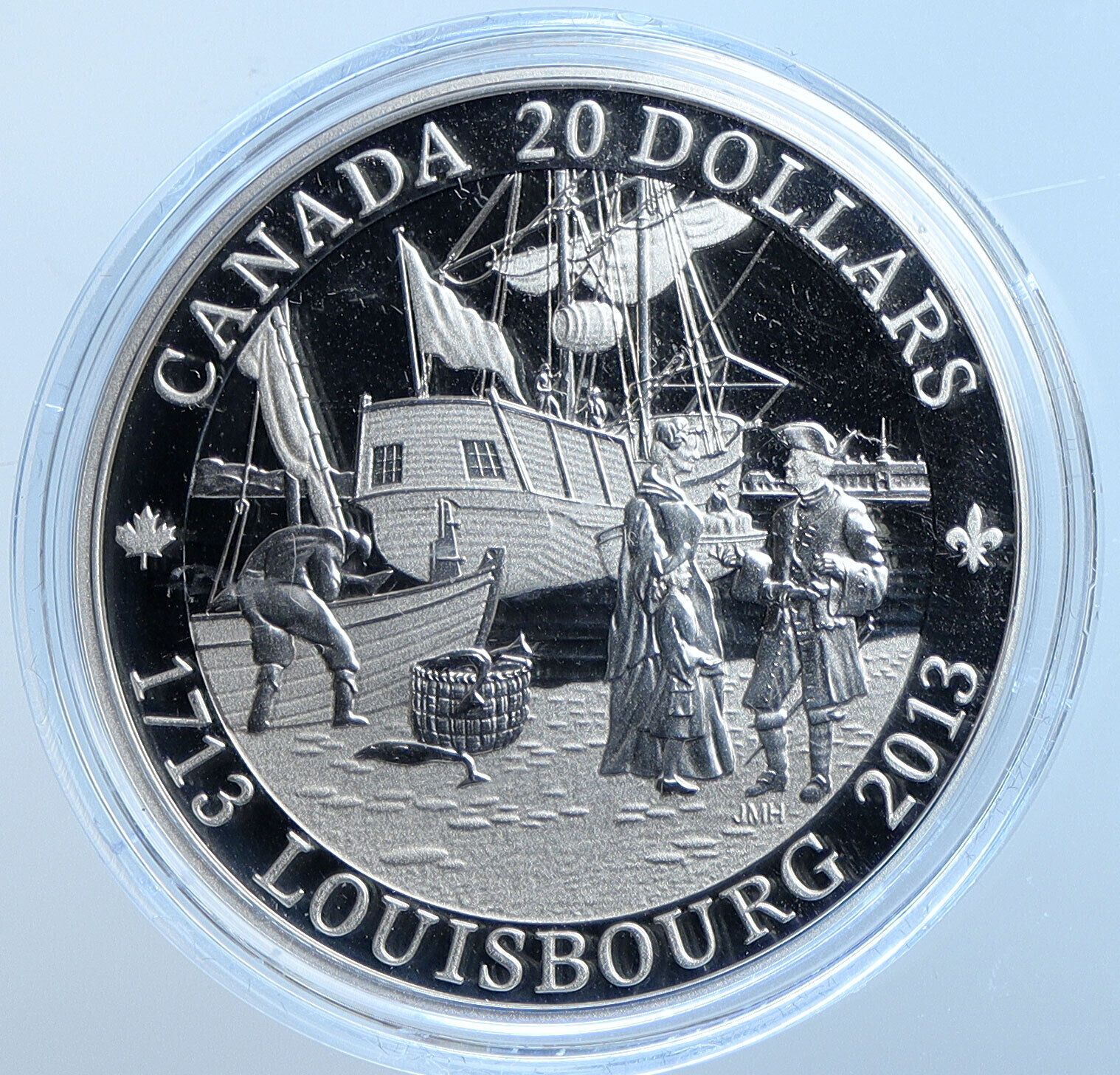 2013 CANADA UK Elizabeth II Louisbourg Settlement Proof Silver $20 Coin i114593