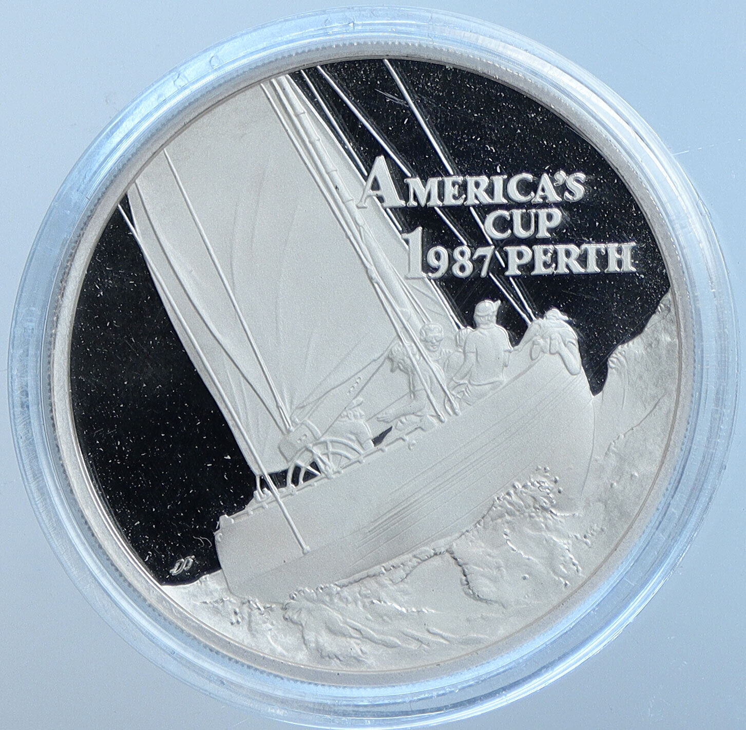 1987 SAMOA America's Cup RACE Sailing in Perth OLD Proof Silver $10 Coin i114596