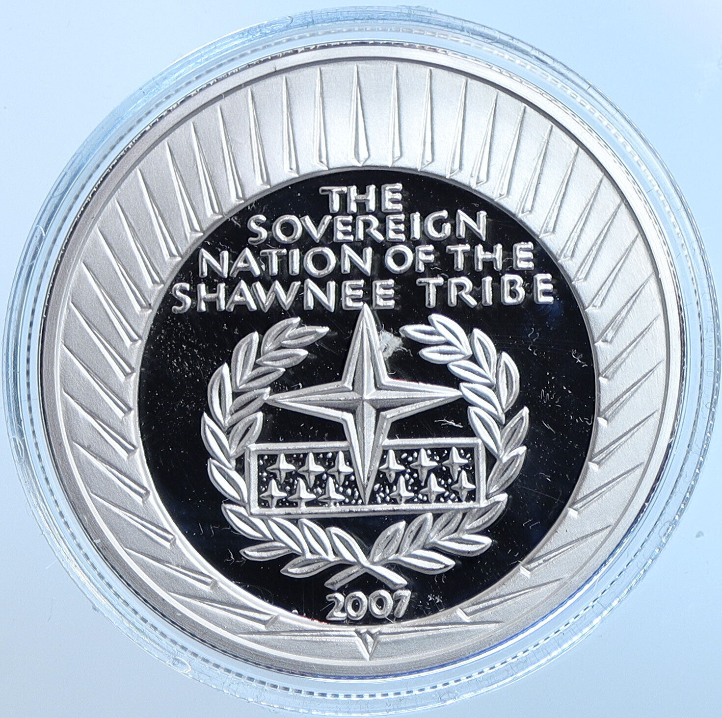 2007 US Shawnee Tribe Tippecanoe Battle of WABASH Proof Silver $1 Coin i114635