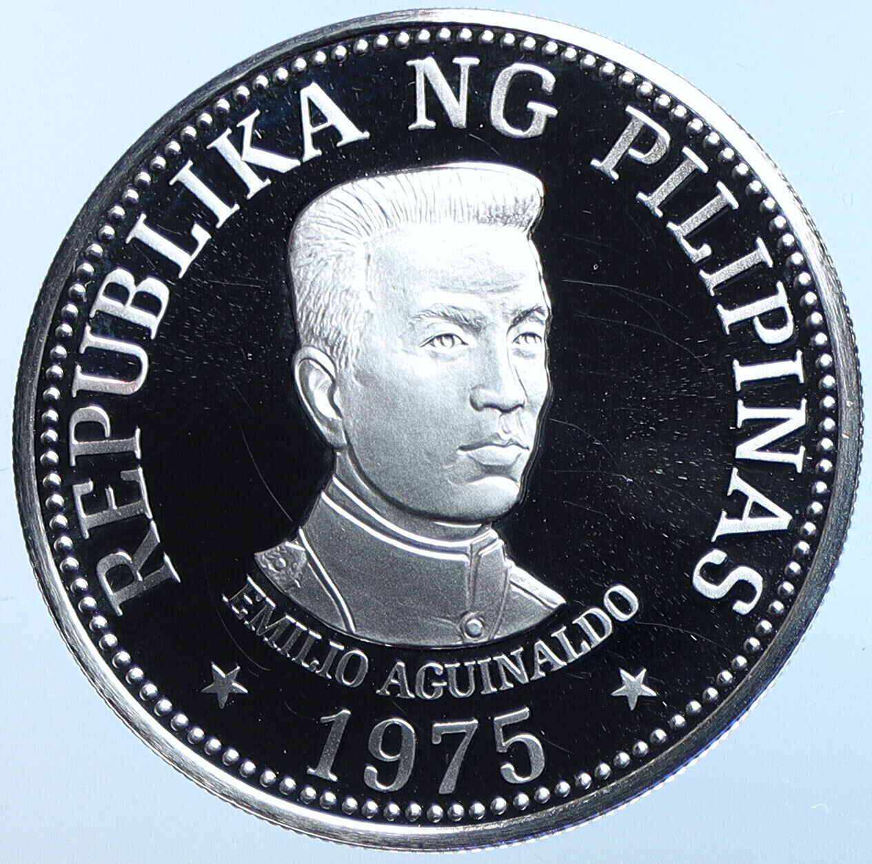 1975 PHILIPPINES Emilio Aguinaldo VINTAGE OLD Proof Silver 25 Piso Coin i114617