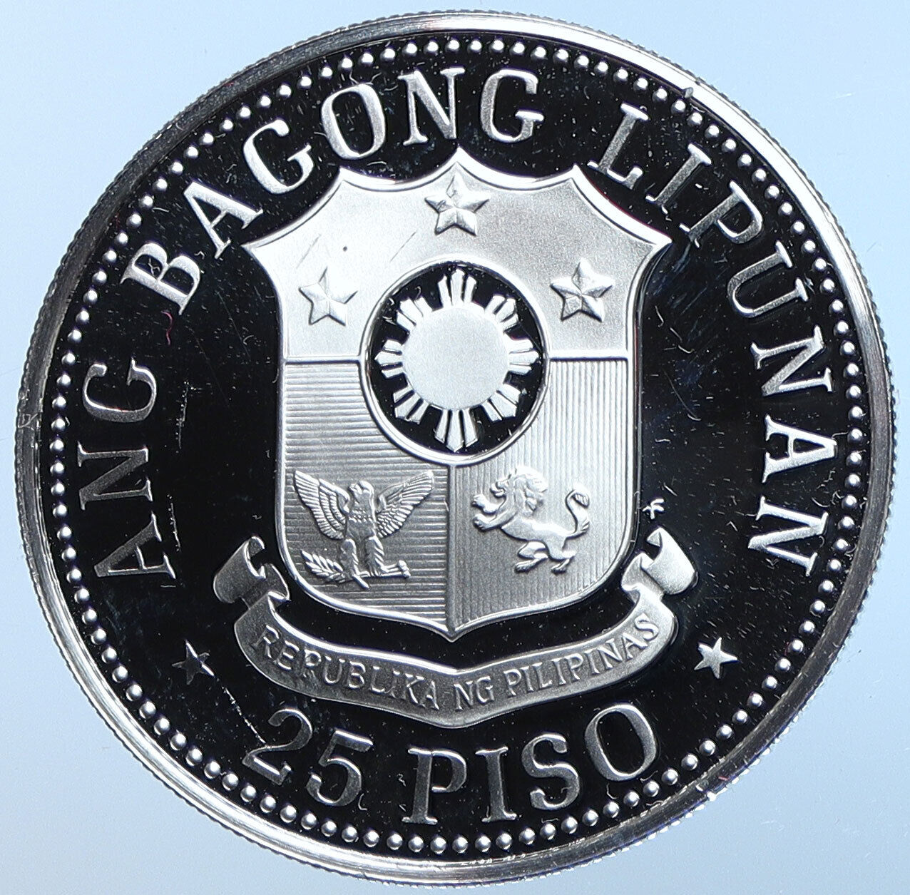 1975 PHILIPPINES Emilio Aguinaldo VINTAGE OLD Proof Silver 25 Piso Coin i114618