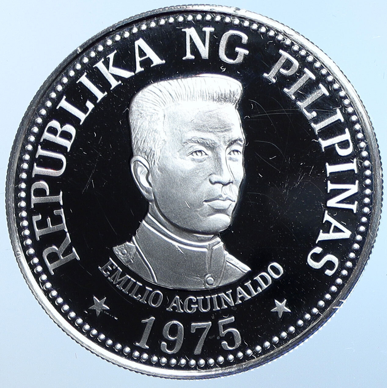 1975 PHILIPPINES Emilio Aguinaldo VINTAGE OLD Proof Silver 25 Piso Coin i114618